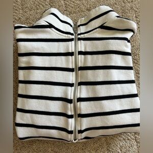 Old Navy Black and White Striped 3/4 zip Womens sz L